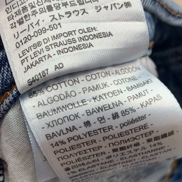 Levi's Ribcage Straight Ankle Jeans Mind Your Own Finish Medium Indigo - Picture 10 of 10